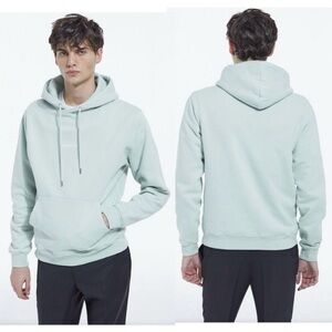 THE KOOPLES LOGO MEN’S HOODIE WITH LOGO ON THE CHEST SEA GREEN NEW Size Large